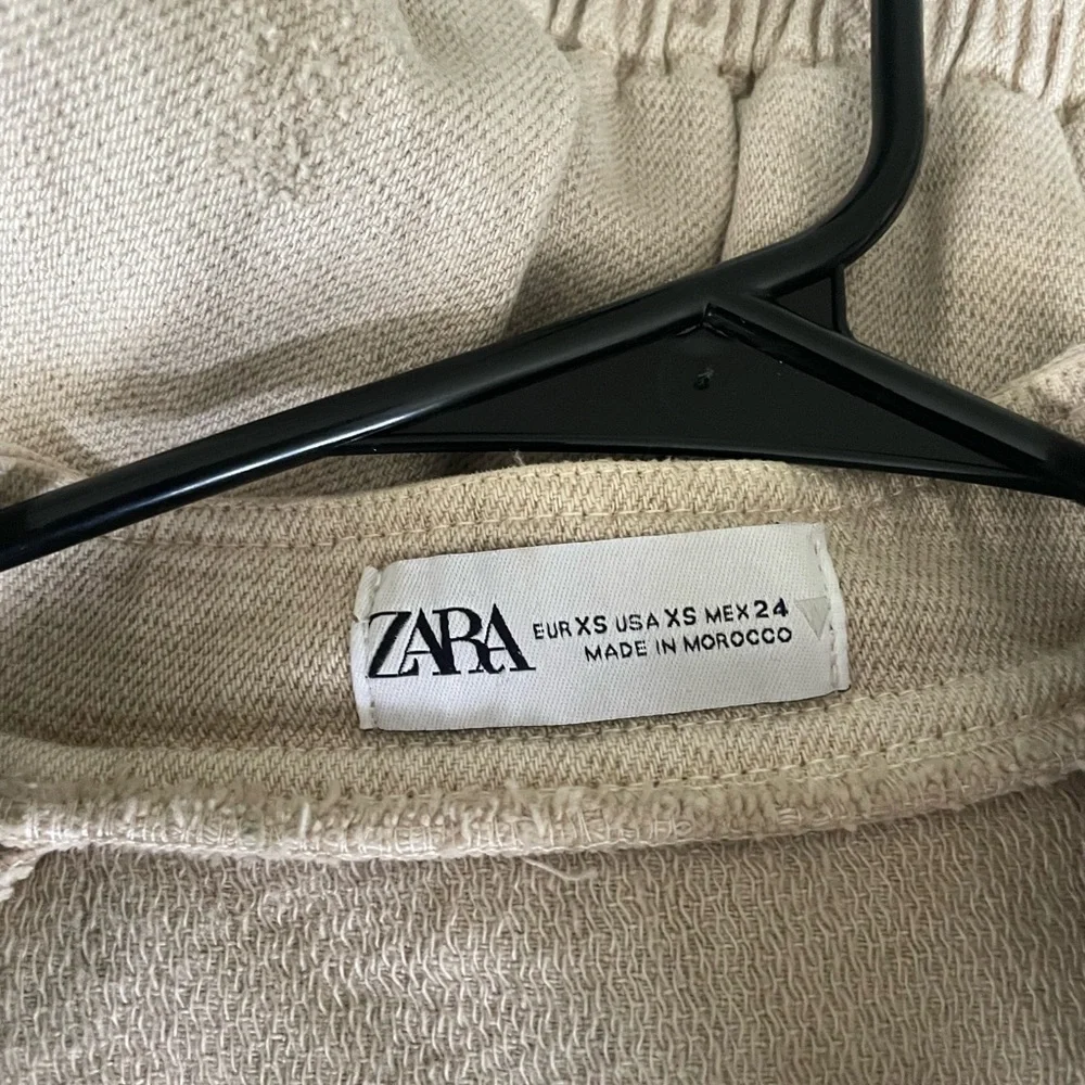 Zara Cream Bomber Jacket with Elastic Waist and Balloon Sleeves - Picture 3 of 3